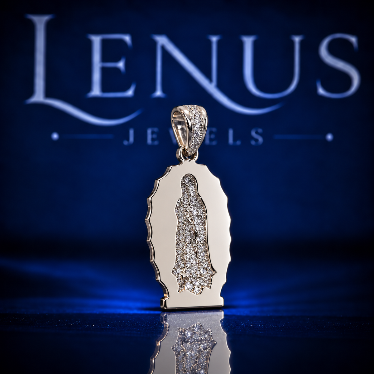 Iced Out Virgin Mary Moissanite Pendant – VVS 925 Sterling Silver Our Lady of Guadalupe Religious Hip Hop Pendant