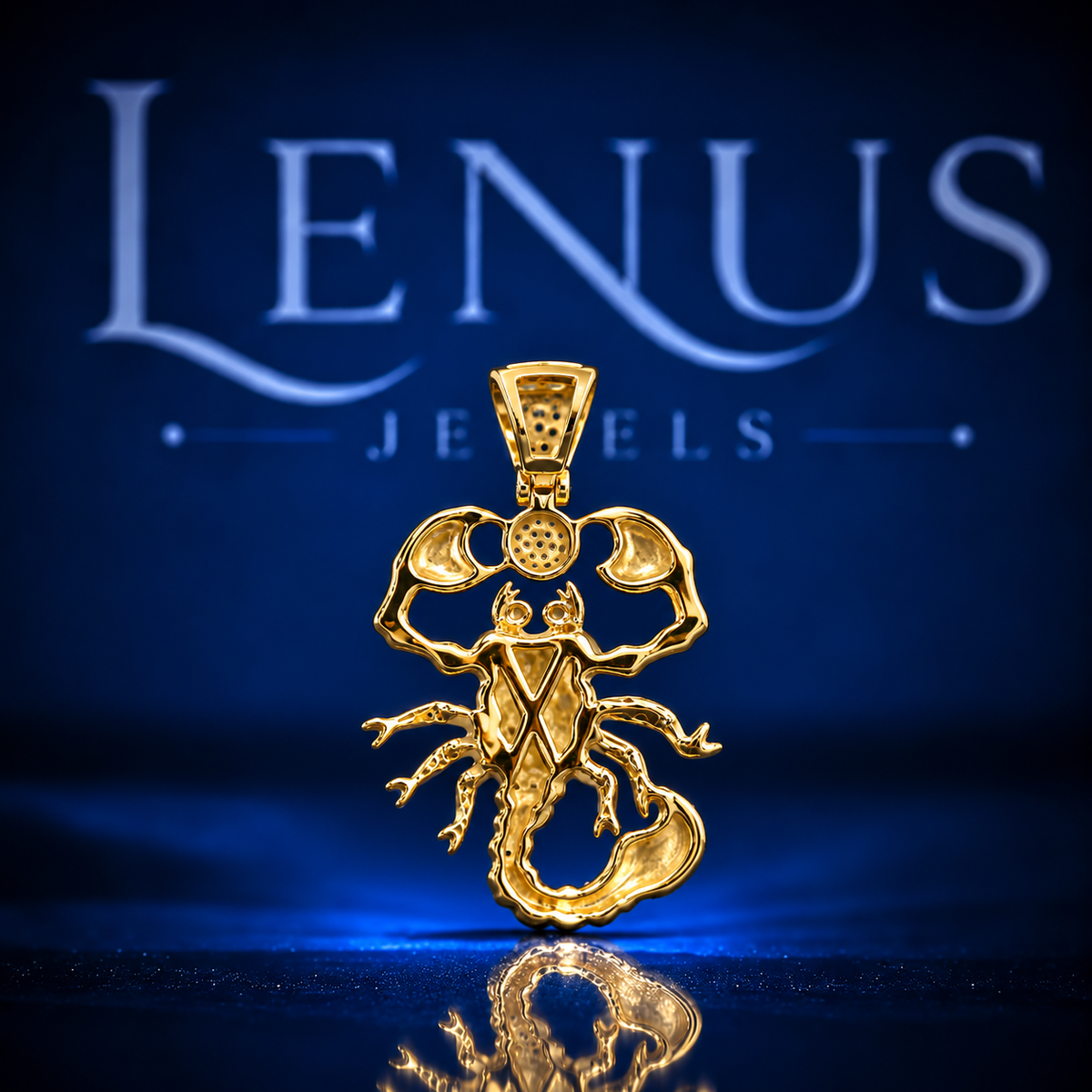 Iced Out Scorpion Moissanite Pendant – VVS 925 Sterling Silver Gold Finish Scorpio Zodiac Hip Hop Pendant for Men & Women