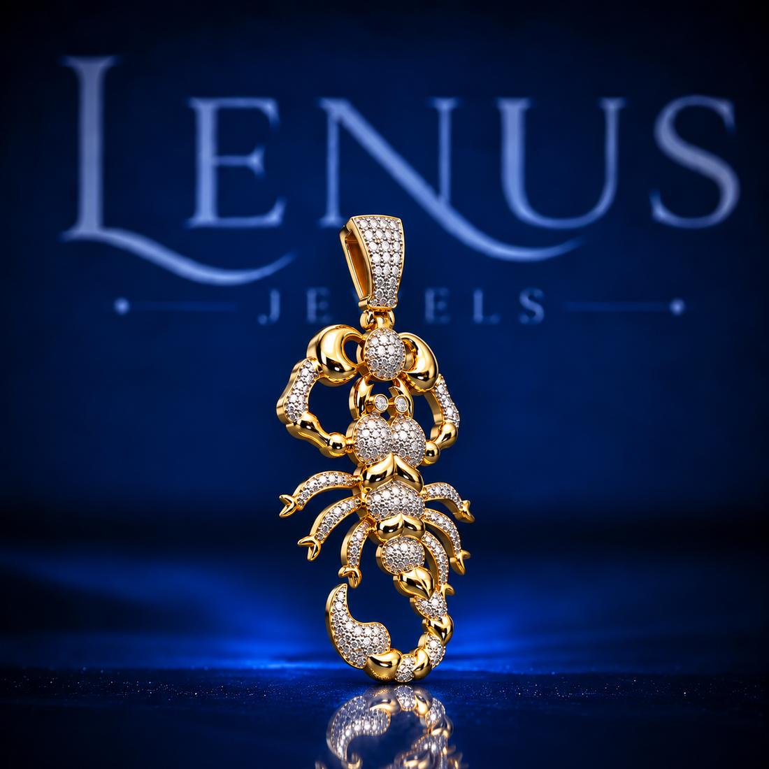 Iced Out Scorpion Moissanite Pendant – VVS 925 Sterling Silver Gold Finish Scorpio Zodiac Hip Hop Pendant for Men & Women