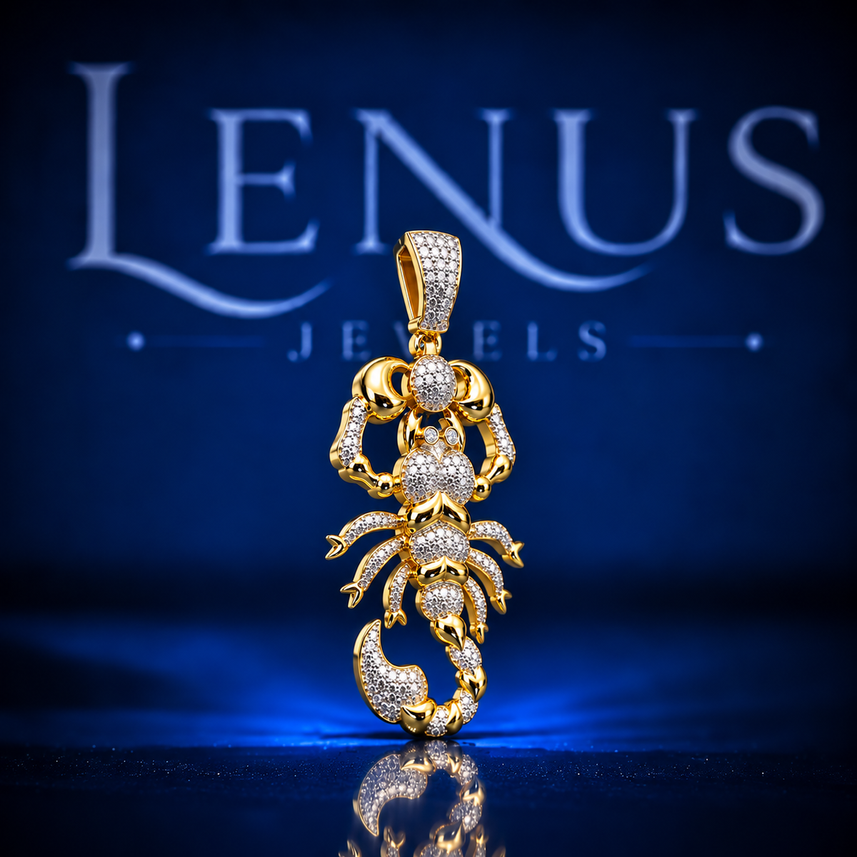 Iced Out Scorpion Moissanite Pendant – VVS 925 Sterling Silver Gold Finish Scorpio Zodiac Hip Hop Pendant for Men & Women