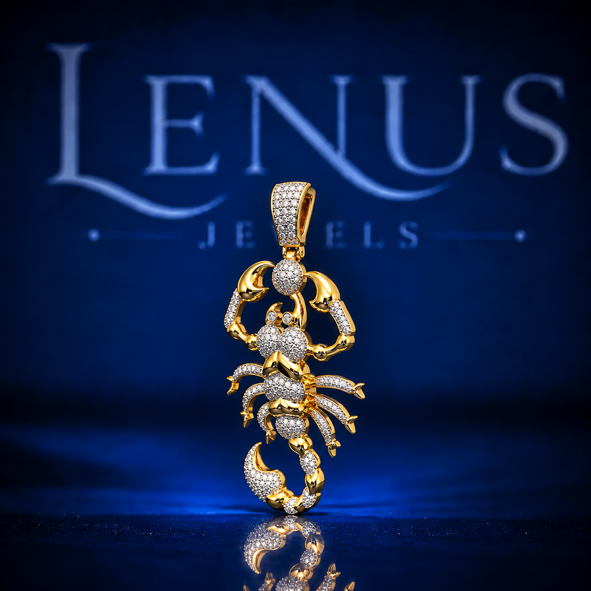 Iced Out Scorpion Moissanite Pendant – VVS 925 Sterling Silver Gold Finish Scorpio Zodiac Hip Hop Pendant for Men & Women