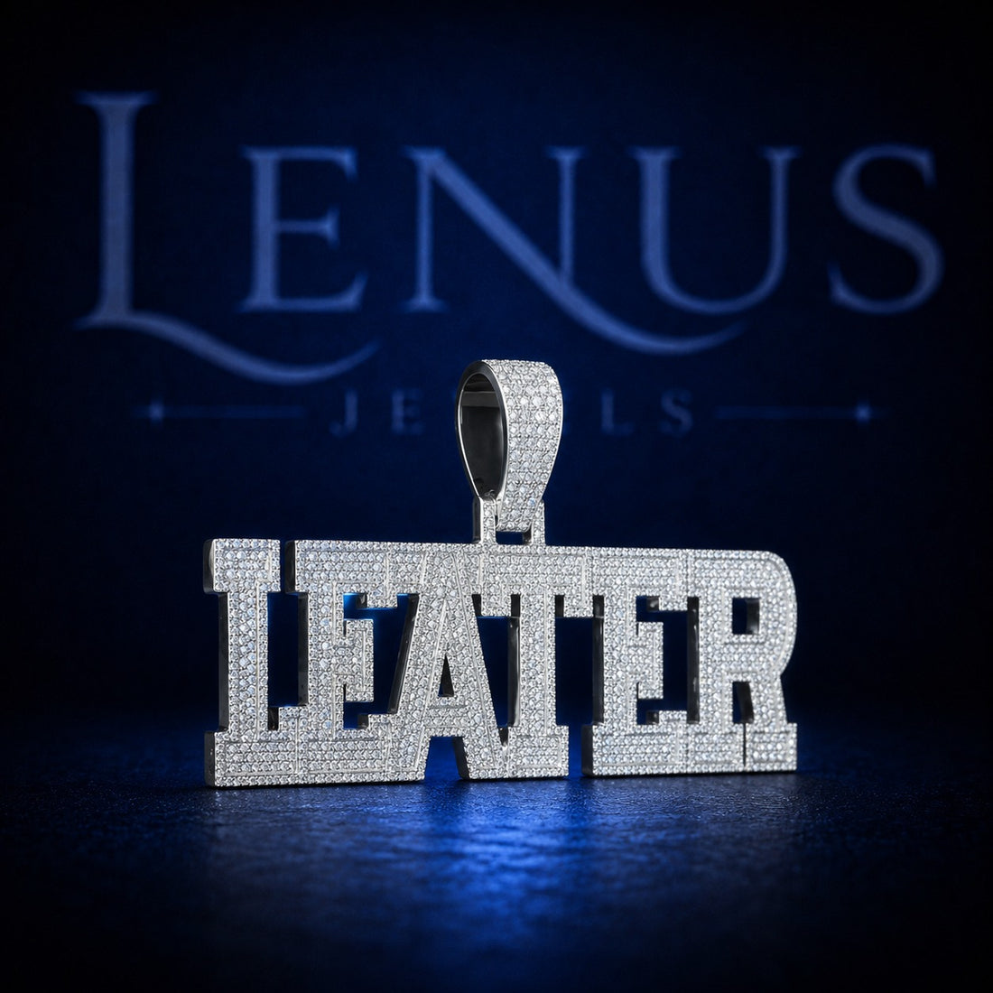 Custom LEATER Iced Out Moissanite Name Pendant – 925 Sterling Silver VVS Block Letter Hip Hop Jewelry Diamond Tester Pass