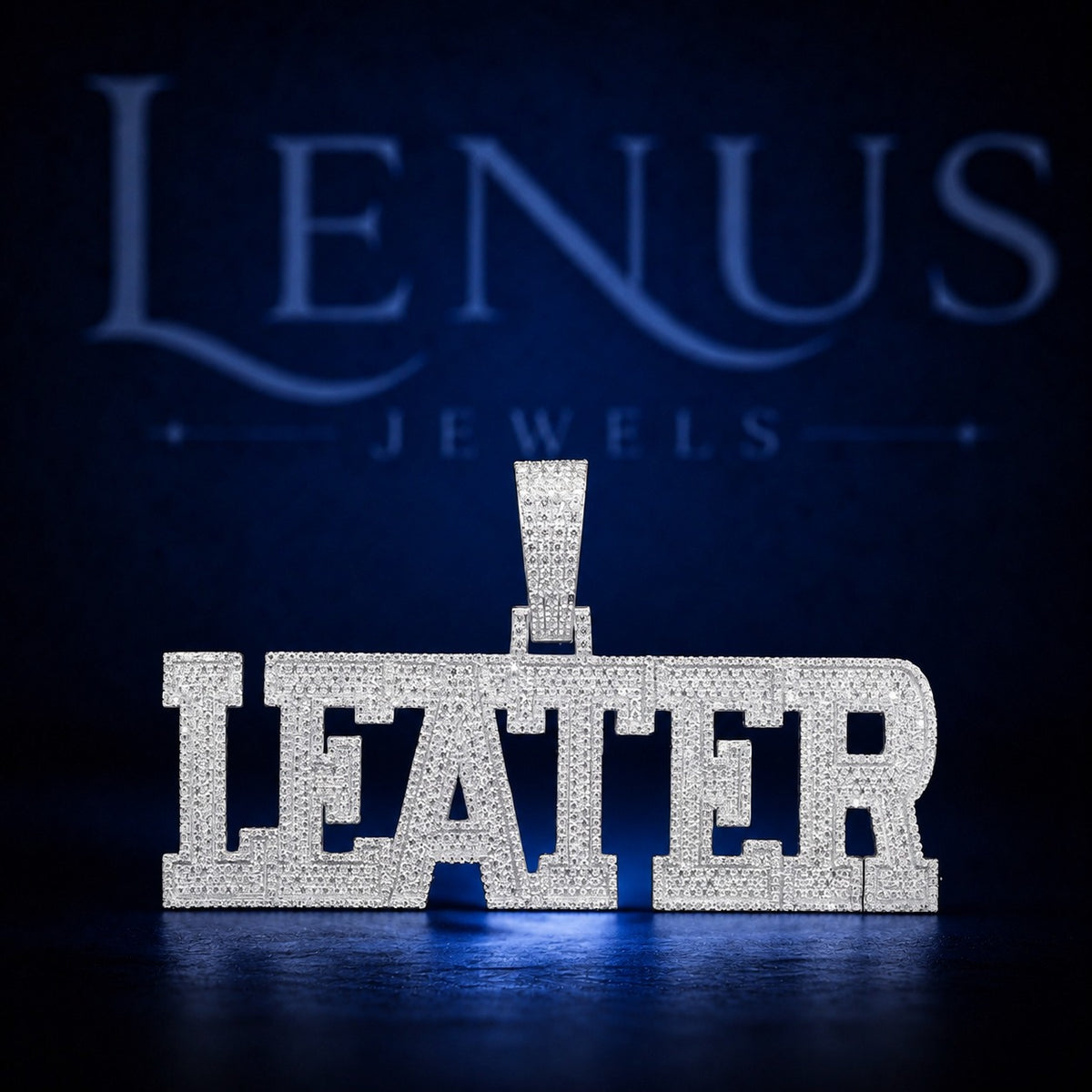 Custom LEATER Iced Out Moissanite Name Pendant – 925 Sterling Silver VVS Block Letter Hip Hop Jewelry Diamond Tester Pass