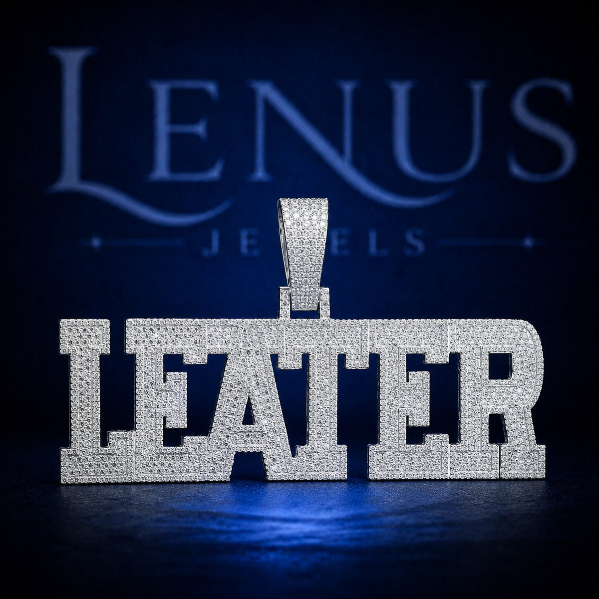 Custom LEATER Iced Out Moissanite Name Pendant – 925 Sterling Silver VVS Block Letter Hip Hop Jewelry Diamond Tester Pass
