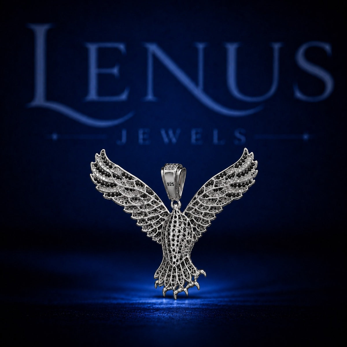 Iced Out Eagle Moissanite Pendant – 925 Sterling Silver VVS 3D Flying Eagle with Spread Wings Hip Hop Jewelry Diamond Tester Pass