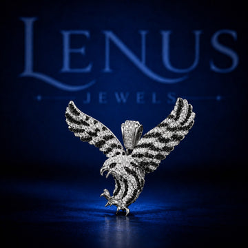 Iced Out Eagle Moissanite Pendant – 925 Sterling Silver VVS 3D Flying Eagle with Spread Wings Hip Hop Jewelry Diamond Tester Pass