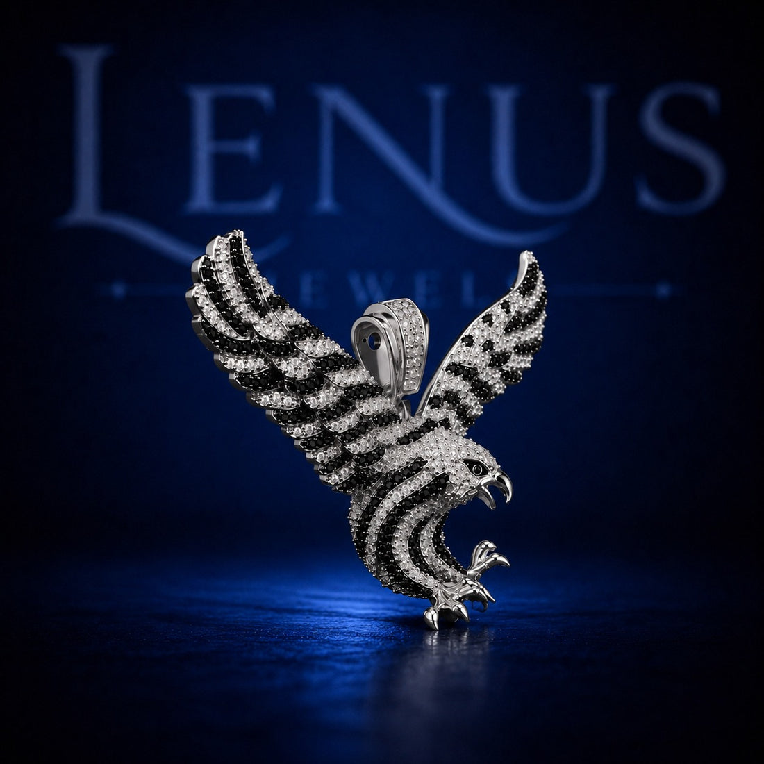 Iced Out Eagle Moissanite Pendant – 925 Sterling Silver VVS 3D Flying Eagle with Spread Wings Hip Hop Jewelry Diamond Tester Pass
