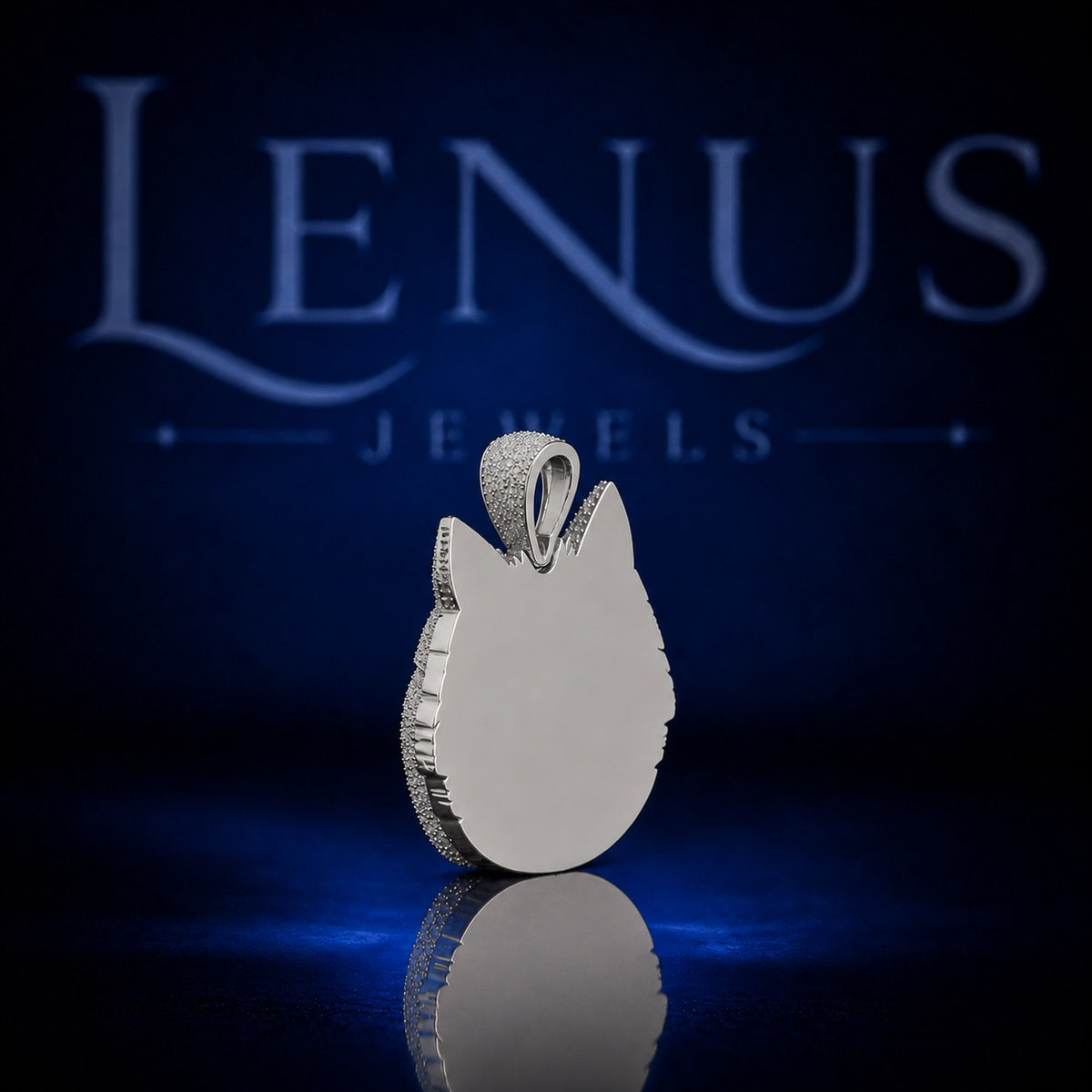 Iced Out Wolf Head Moissanite Pendant – 925 Sterling Silver VVS 3D Wolf Hip Hop Jewelry with Yellow Eyes