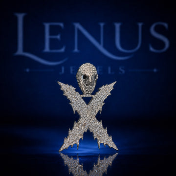 Iced Out Skull X Moissanite Pendant – 925 Sterling Silver VVS Gothic Skull Hip Hop Jewelry with 3D Skull Bail