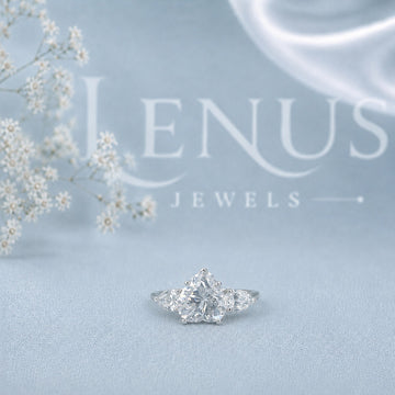 Heart-Cut Three-Stone Moissanite Engagement Ring – Trilogy Bridal Ring in 925 Sterling Silver