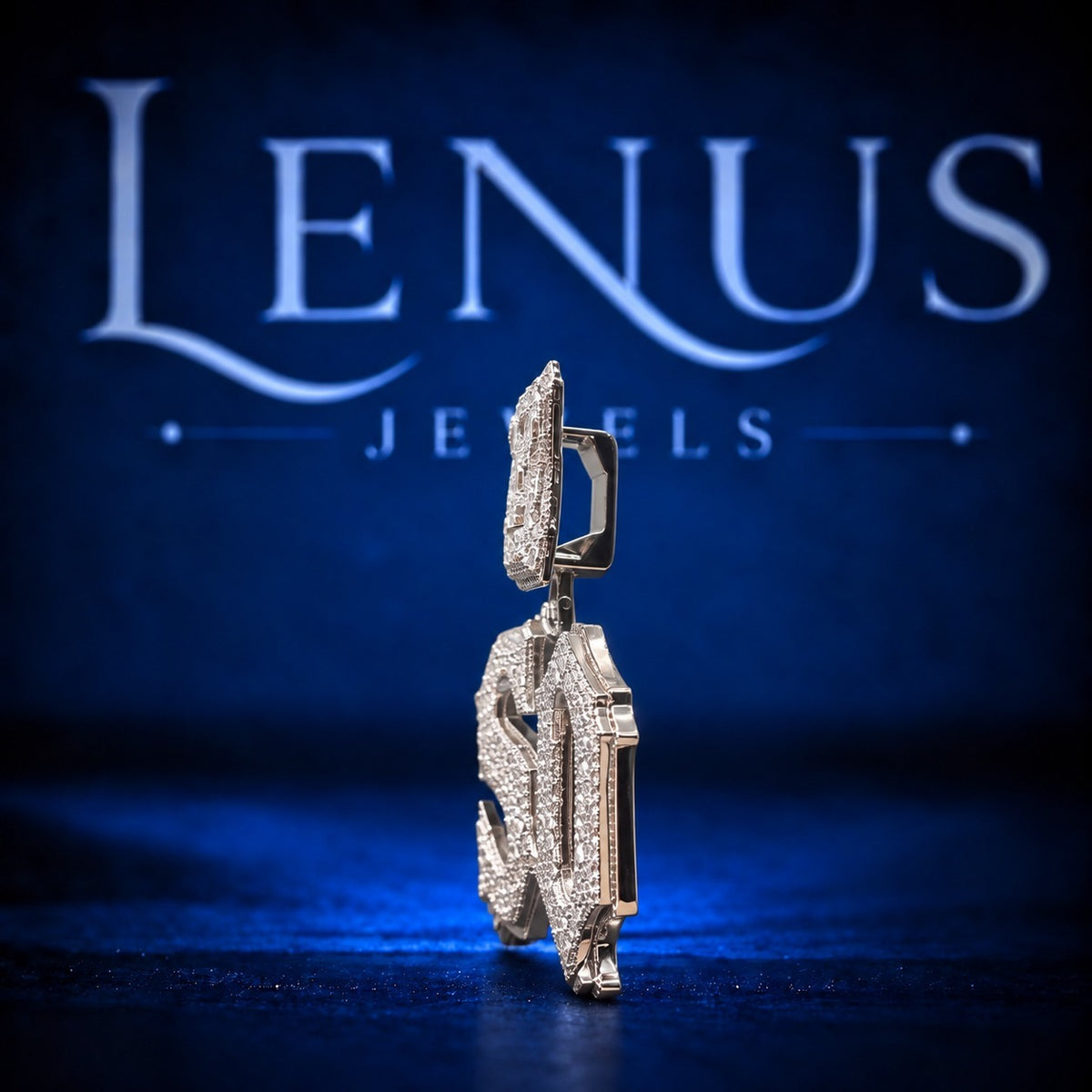 SO Iced Out Moissanite Pendant – VVS Moissanite 925 Sterling Silver Gothic Letter Hip Hop Pendant for Men & Women