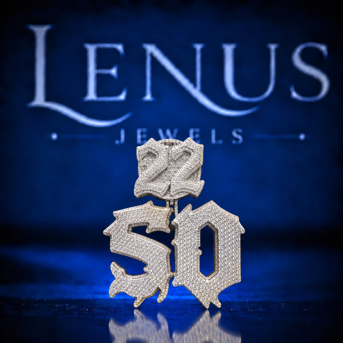 Iced Out SD 22 Moissanite Pendant – VVS 925 Sterling Silver San Diego Style Gothic Letter Hip Hop Pendant for Men