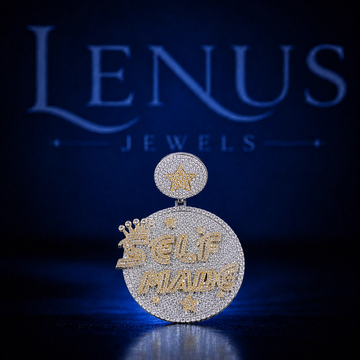Self Made Iced Out Moissanite Pendant – 925 Sterling Silver VVS Two Tone Crown Hip Hop Medallion