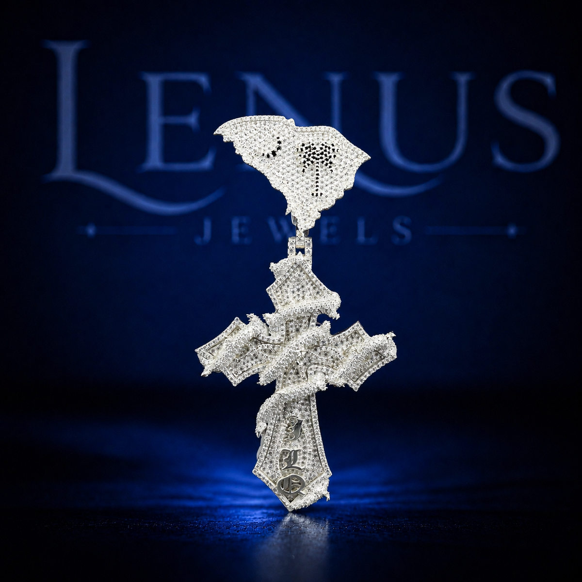 Iced Out Gothic Cross Moissanite Pendant – 925 Sterling Silver VVS Skull Dove Design 3D Hip Hop Religious Statement Jewelry