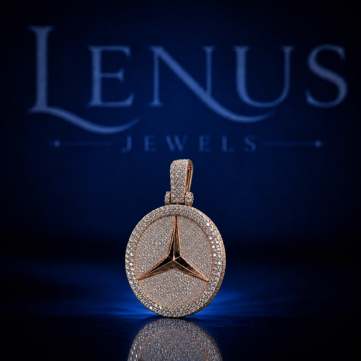 Iced Out Three Point Star Moissanite Pendant – 925 Sterling Silver VVS Round Medallion Rose Gold Hip Hop Jewelry Diamond Tester Pass