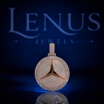 Iced Out Three Point Star Moissanite Pendant – 925 Sterling Silver VVS Round Medallion Rose Gold Hip Hop Jewelry Diamond Tester Pass