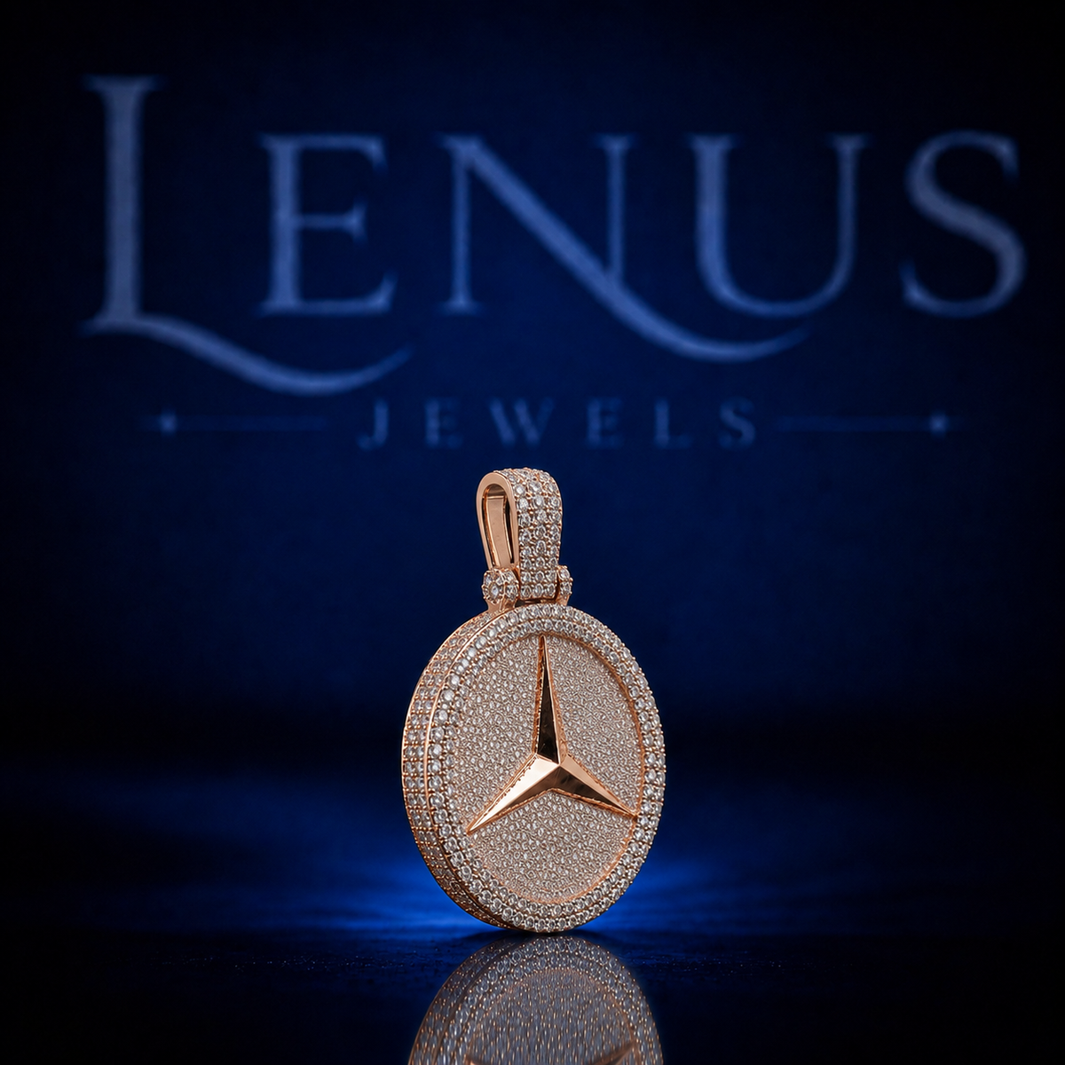 Iced Out Three Point Star Moissanite Pendant – 925 Sterling Silver VVS Round Medallion Rose Gold Hip Hop Jewelry Diamond Tester Pass
