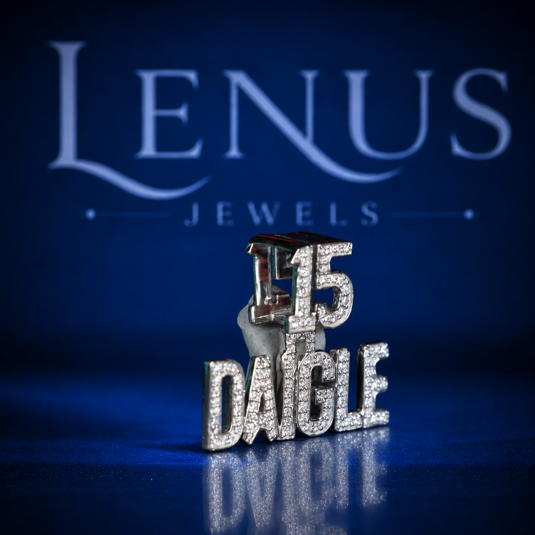Custom 15 DAIGLE Iced Out Moissanite Pendant – VVS D Color 925 Sterling Silver Personalized Name & Number Hip Hop Jewelry Necklace Charm