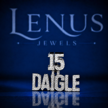 Custom 15 DAIGLE Iced Out Moissanite Pendant – VVS D Color 925 Sterling Silver Personalized Name & Number Hip Hop Jewelry Necklace Charm