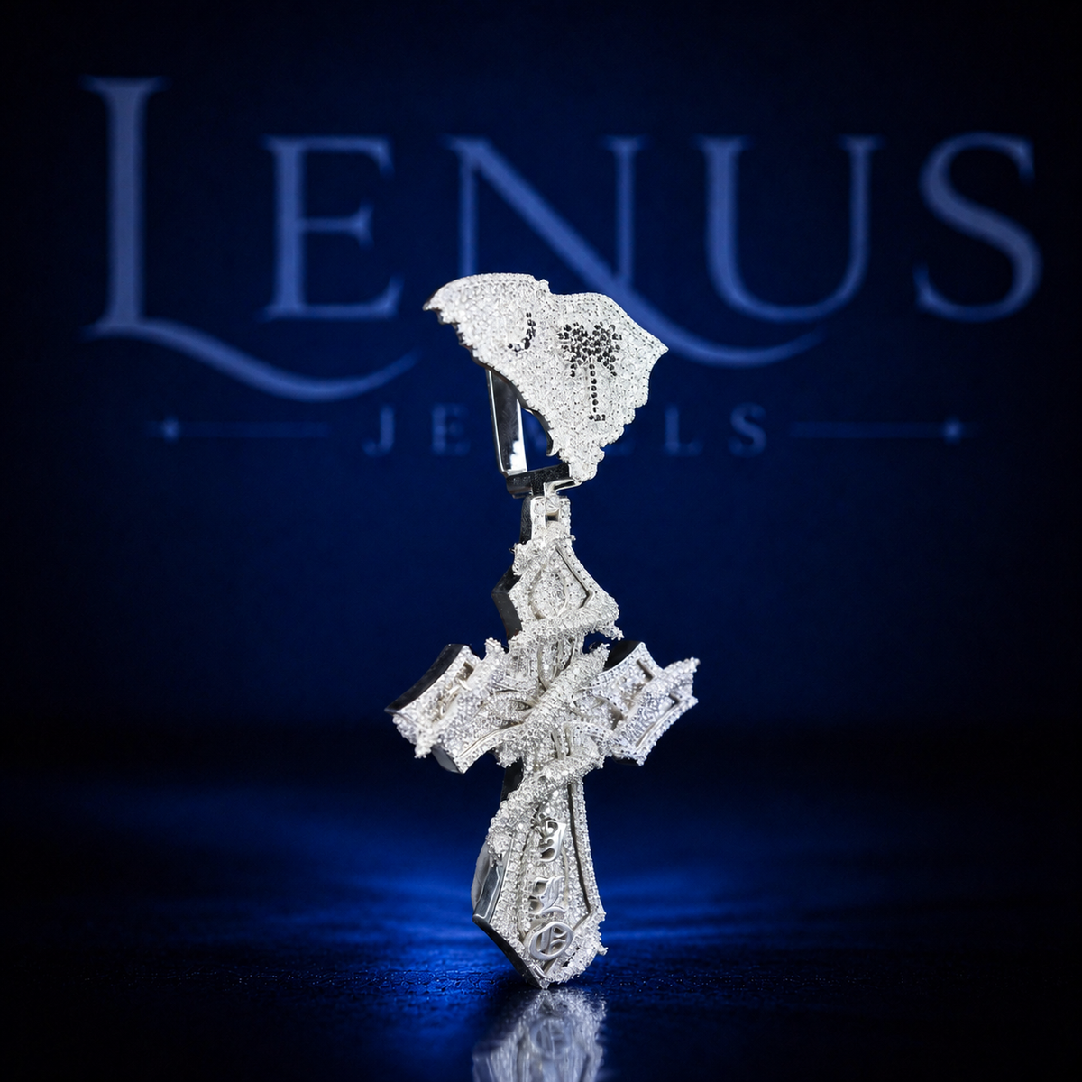 Iced Out Gothic Cross Moissanite Pendant – 925 Sterling Silver VVS Skull Dove Design 3D Hip Hop Religious Statement Jewelry