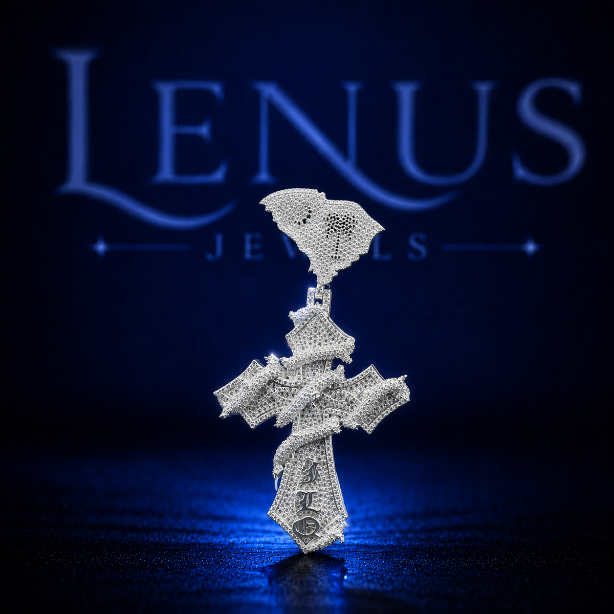 Iced Out Gothic Cross Moissanite Pendant – 925 Sterling Silver VVS Skull Dove Design 3D Hip Hop Religious Statement Jewelry