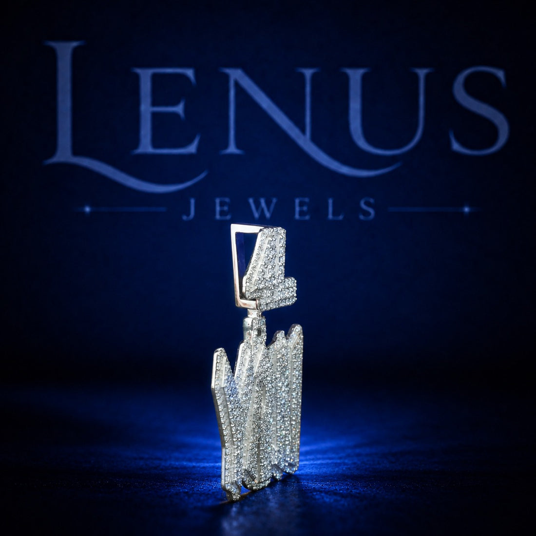 YRN Iced Out Moissanite Pendant with Number 4 – 925 Sterling Silver VVS Diamond Tester Pass Hip Hop Custom Letter Jewelry