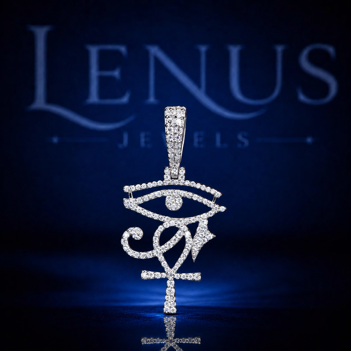 Eye of Horus Ankh Moissanite Pendant – 925 Sterling Silver VVS Iced Out Egyptian Cross Hip Hop Jewelry