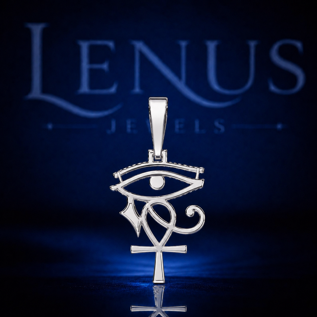 Eye of Horus Ankh Moissanite Pendant – 925 Sterling Silver VVS Iced Out Egyptian Cross Hip Hop Jewelry
