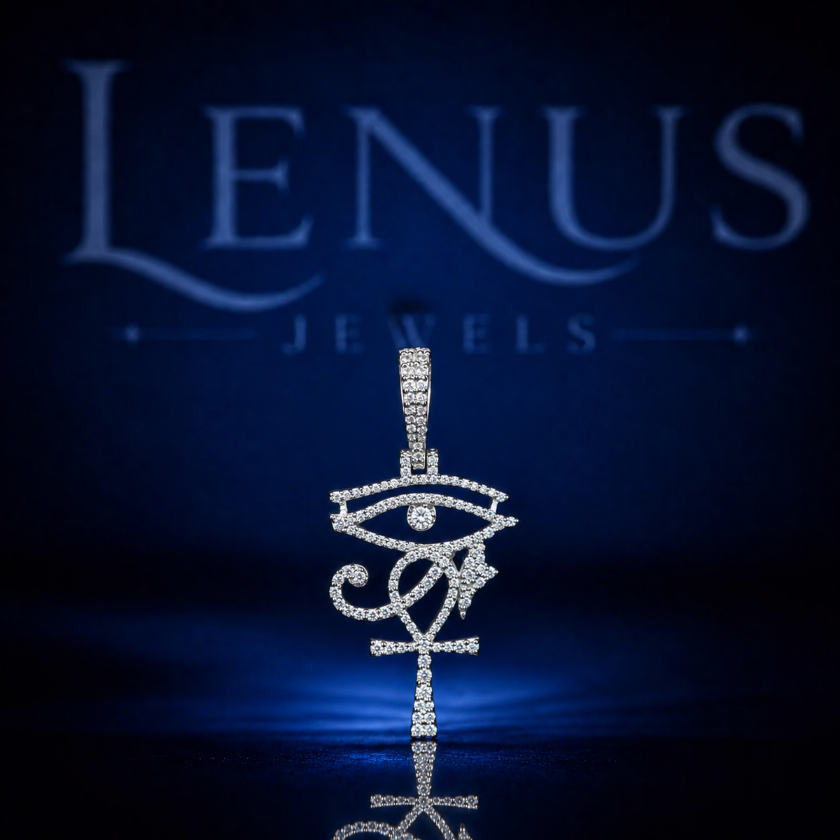 Eye of Horus Ankh Moissanite Pendant – 925 Sterling Silver VVS Iced Out Egyptian Cross Hip Hop Jewelry