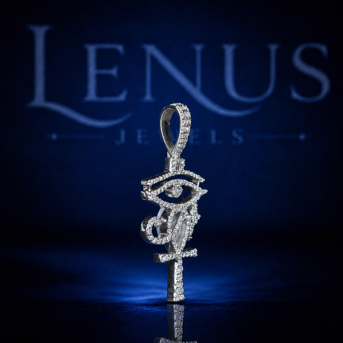 Eye of Horus Ankh Moissanite Pendant – 925 Sterling Silver VVS Iced Out Egyptian Cross Hip Hop Jewelry