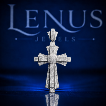 Iced Out Cross Moissanite Pendant – VVS 925 Sterling Silver Layered Geometric Christian Hip Hop Cross Pendant for Men & Women