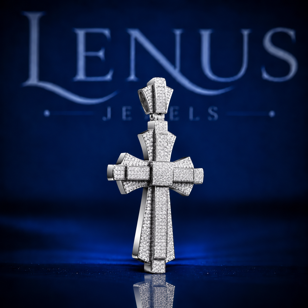 Iced Out Cross Moissanite Pendant – VVS 925 Sterling Silver Layered Geometric Christian Hip Hop Cross Pendant for Men & Women