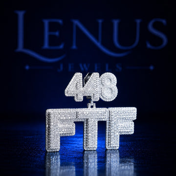 448 FTF Iced Out Moissanite Pendant – 925 Sterling Silver VVS Custom Hip Hop Number Letter Jewelry