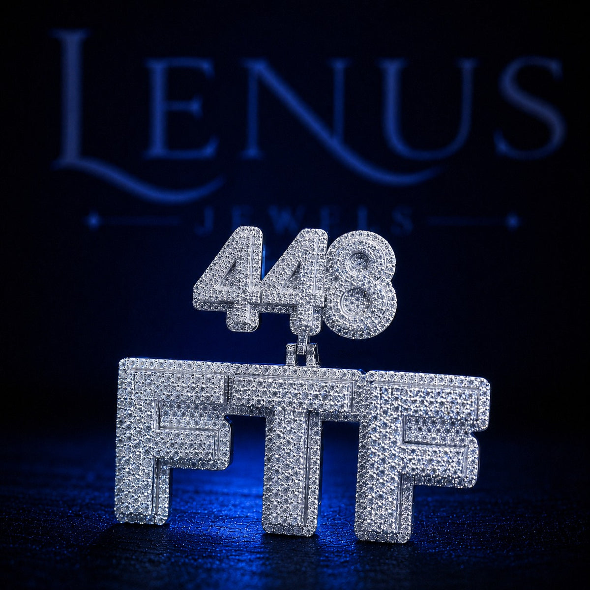 448 FTF Iced Out Moissanite Pendant – 925 Sterling Silver VVS Custom Hip Hop Number Letter Jewelry