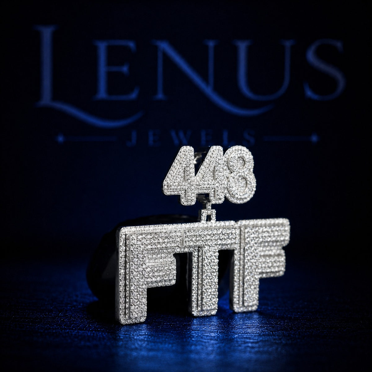 448 FTF Iced Out Moissanite Pendant – 925 Sterling Silver VVS Custom Hip Hop Number Letter Jewelry