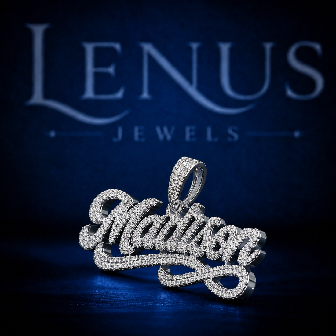 Custom Iced Out Moissanite Name Pendant – 925 Sterling Silver VVS Diamond Tester Pass Script Hip Hop Jewelry