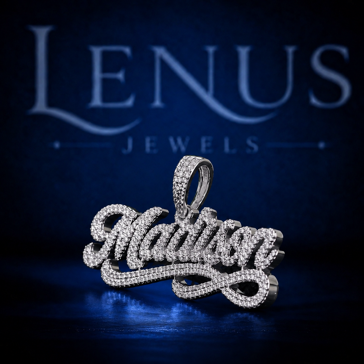 Custom Iced Out Moissanite Name Pendant – 925 Sterling Silver VVS Diamond Tester Pass Script Hip Hop Jewelry