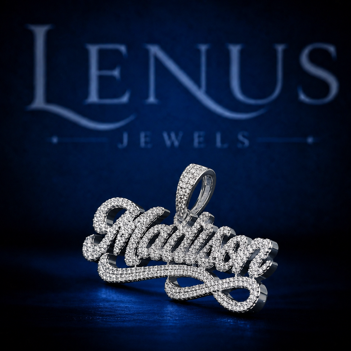 Custom Iced Out Moissanite Name Pendant – 925 Sterling Silver VVS Diamond Tester Pass Script Hip Hop Jewelry