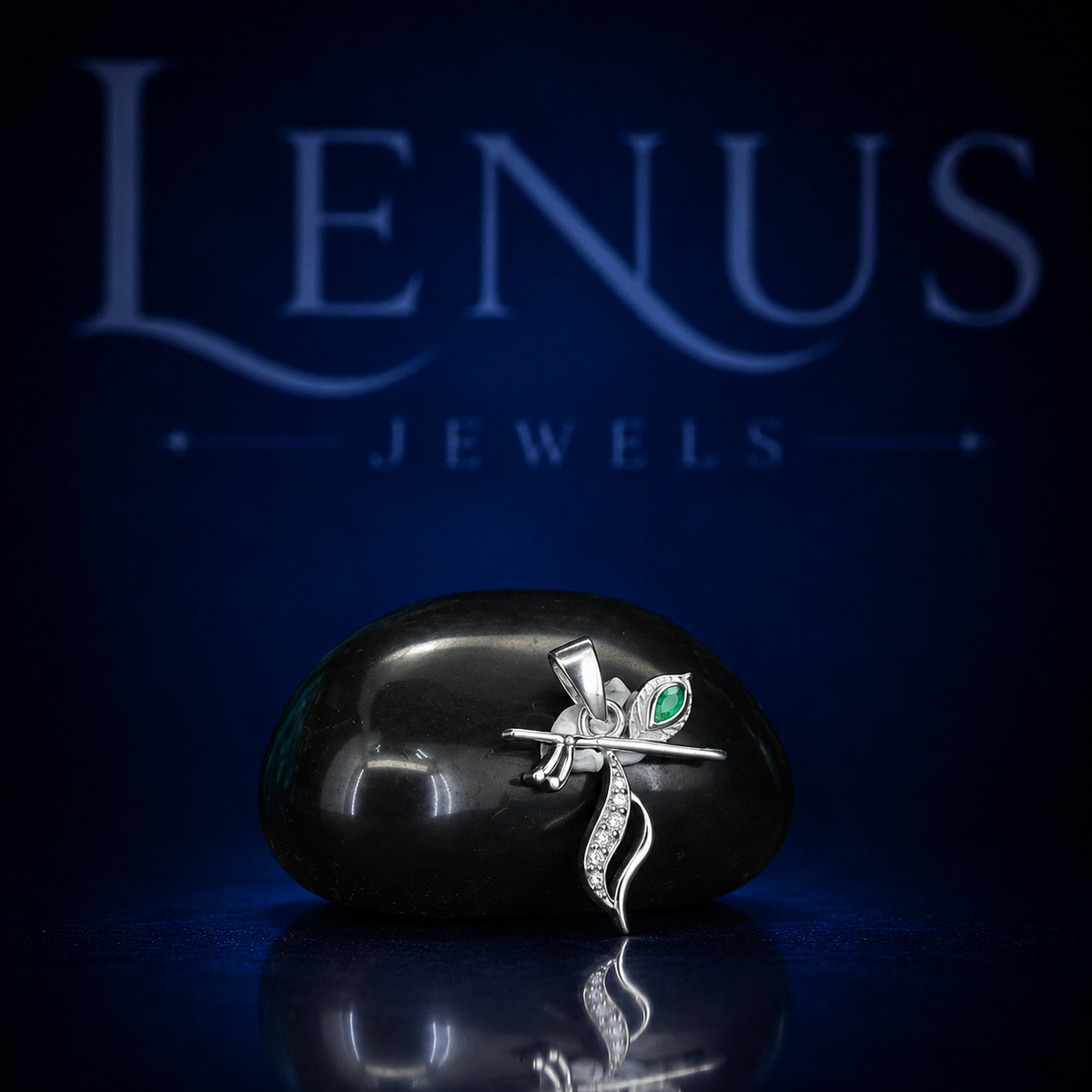 Lord Krishna Flute Pendant with Emerald Green Stone – 925 Sterling Silver VVS Moissanite Hindu Religious Jewelry, Spiritual Gift