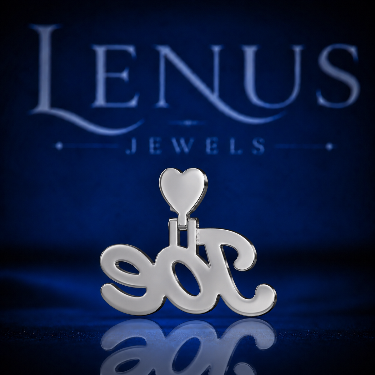 Joe Iced Out VVS Moissanite Name Pendant – 925 Sterling Silver Custom Script Nameplate with Heart Bail, Diamond Tester Pass Hip Hop Jewelry