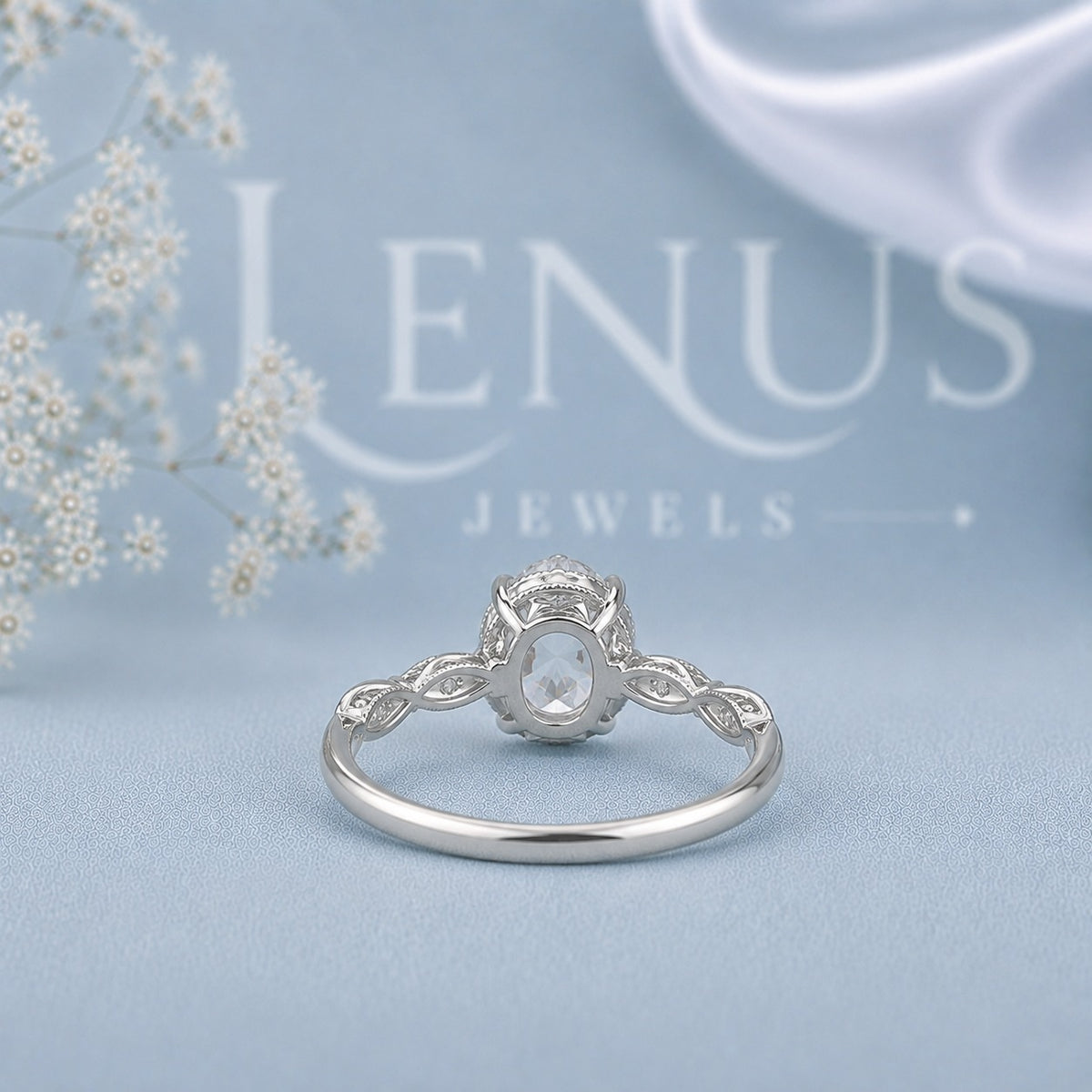 Oval Cut Moissanite Engagement Ring – Vintage Milgrain 925 Sterling Silver Solitaire Ring, VVS Moissanite Wedding & Anniversary Ring