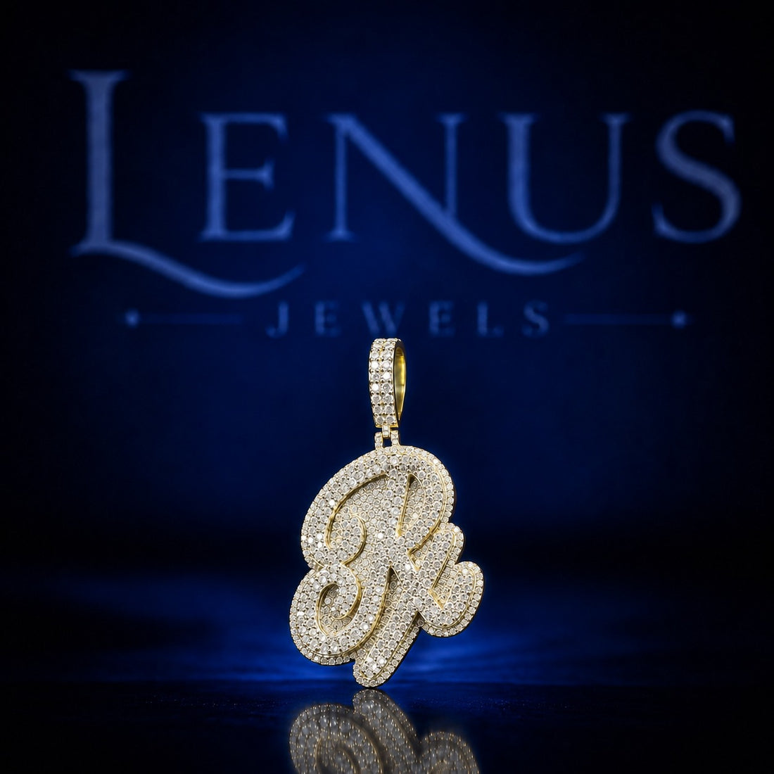Custom Iced Out Script Initial Pendant – VVS Moissanite 925 Sterling Silver Gold Tone Hip Hop Monogram Jewelry Diamond Tester Pass