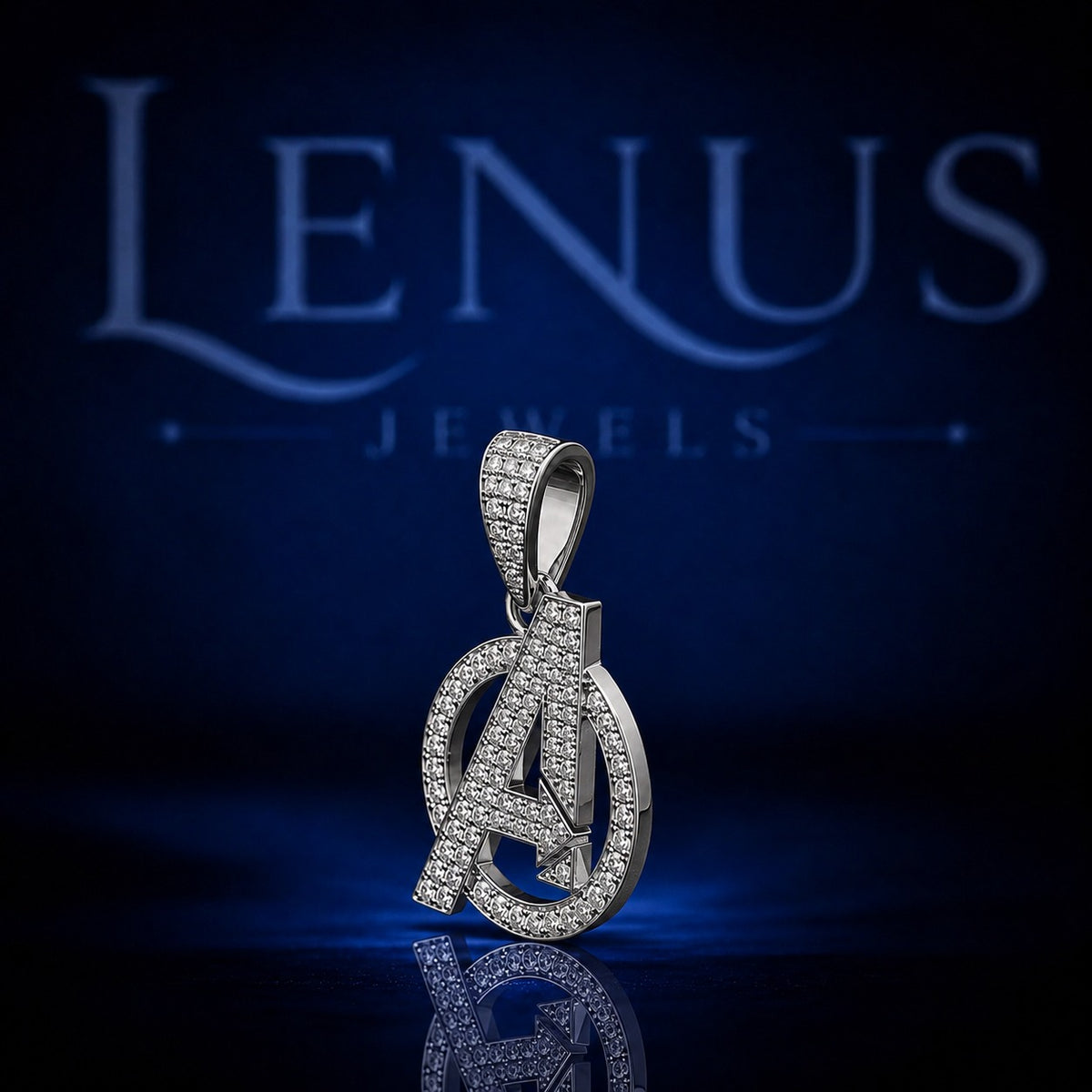 Iced Out Avengers A Logo Pendant – VVS Moissanite 925 Sterling Silver, Superhero Inspired Hip Hop Jewelry, Diamond Tester Pass