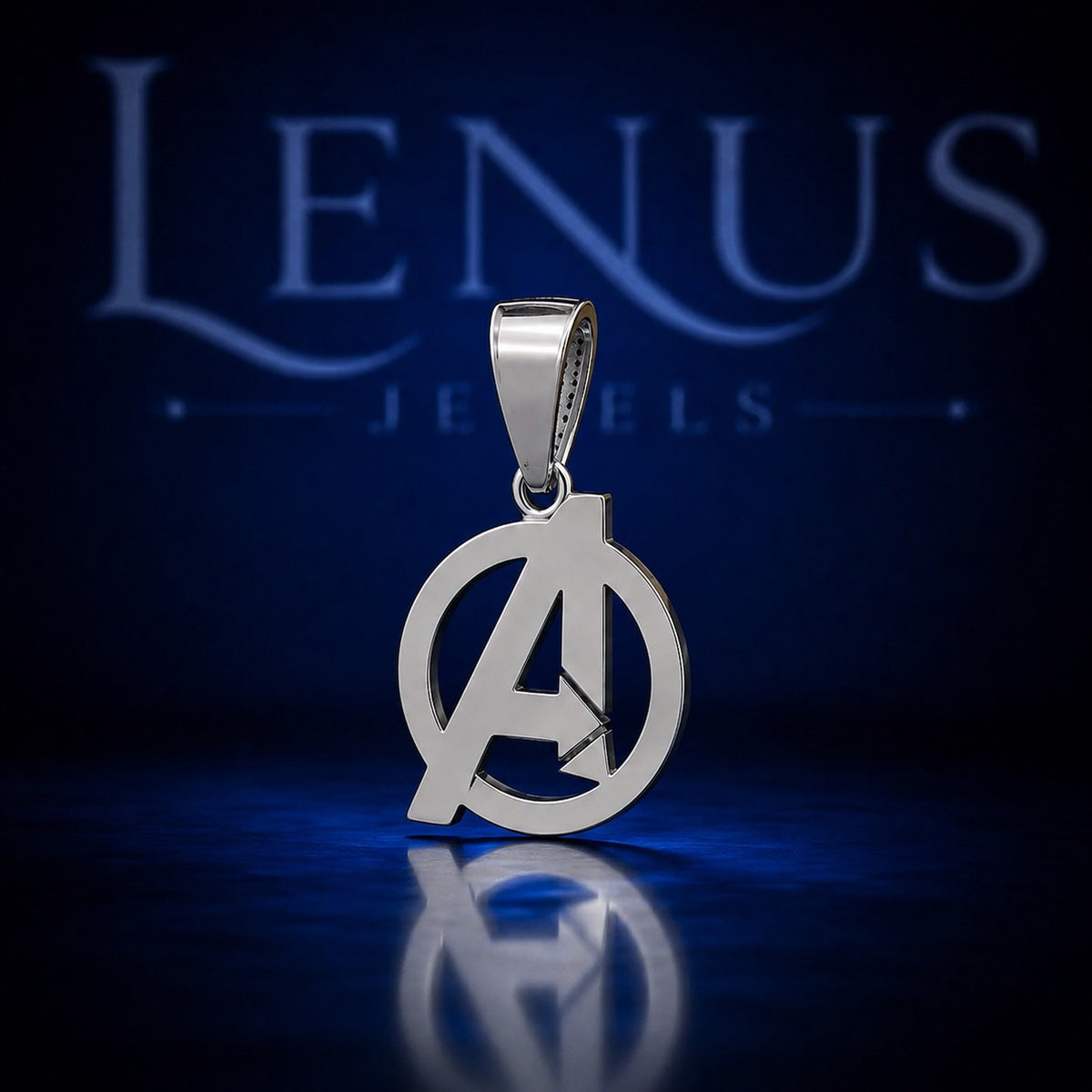 Iced Out Avengers A Logo Pendant – VVS Moissanite 925 Sterling Silver, Superhero Inspired Hip Hop Jewelry, Diamond Tester Pass