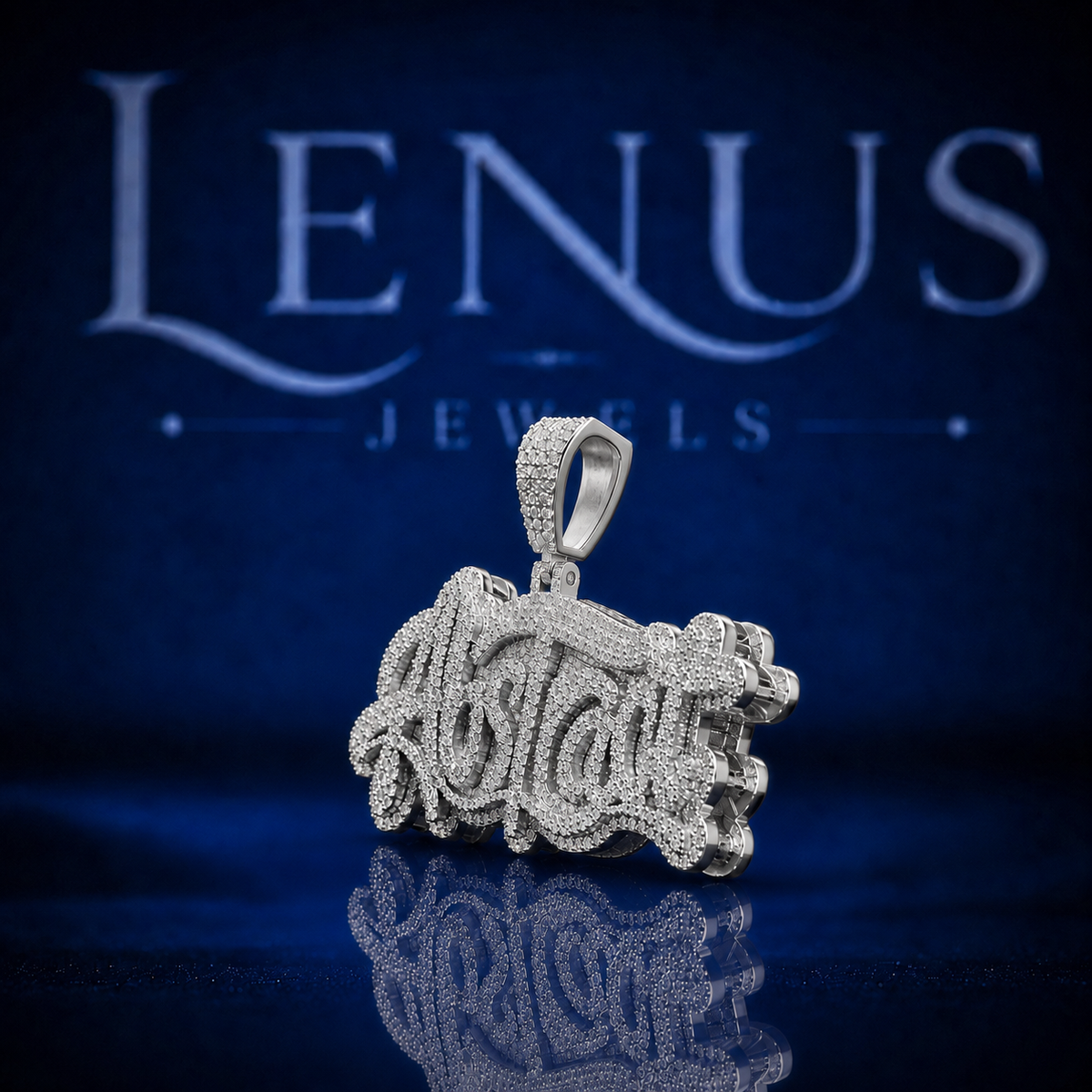 Iced Out Ray Graffiti Name Pendant VVS Moissanite 925 Sterling Silver Custom 3D Script Letter Hip Hop Necklace Personalized Jewelry Gift