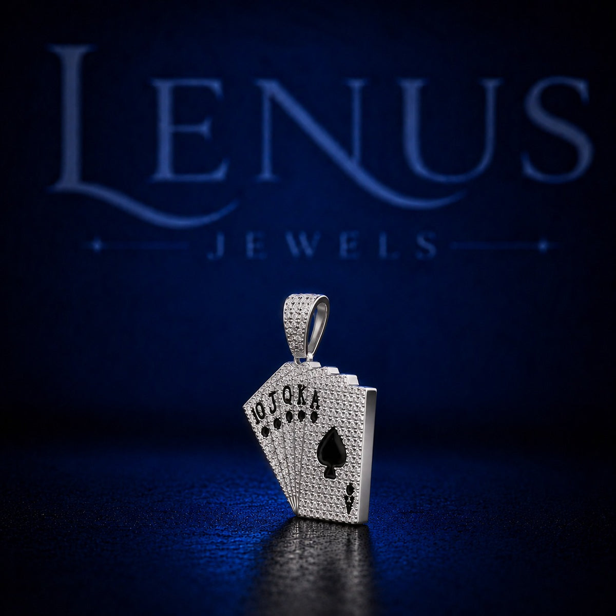 Iced Out Ace of Spades Playing Cards Moissanite Pendant VVS 925 Sterling Silver Casino Poker Hip Hop Jewelry for Men
