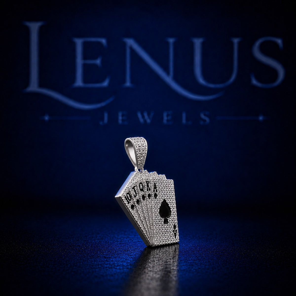 Iced Out Ace of Spades Playing Cards Moissanite Pendant VVS 925 Sterling Silver Casino Poker Hip Hop Jewelry for Men