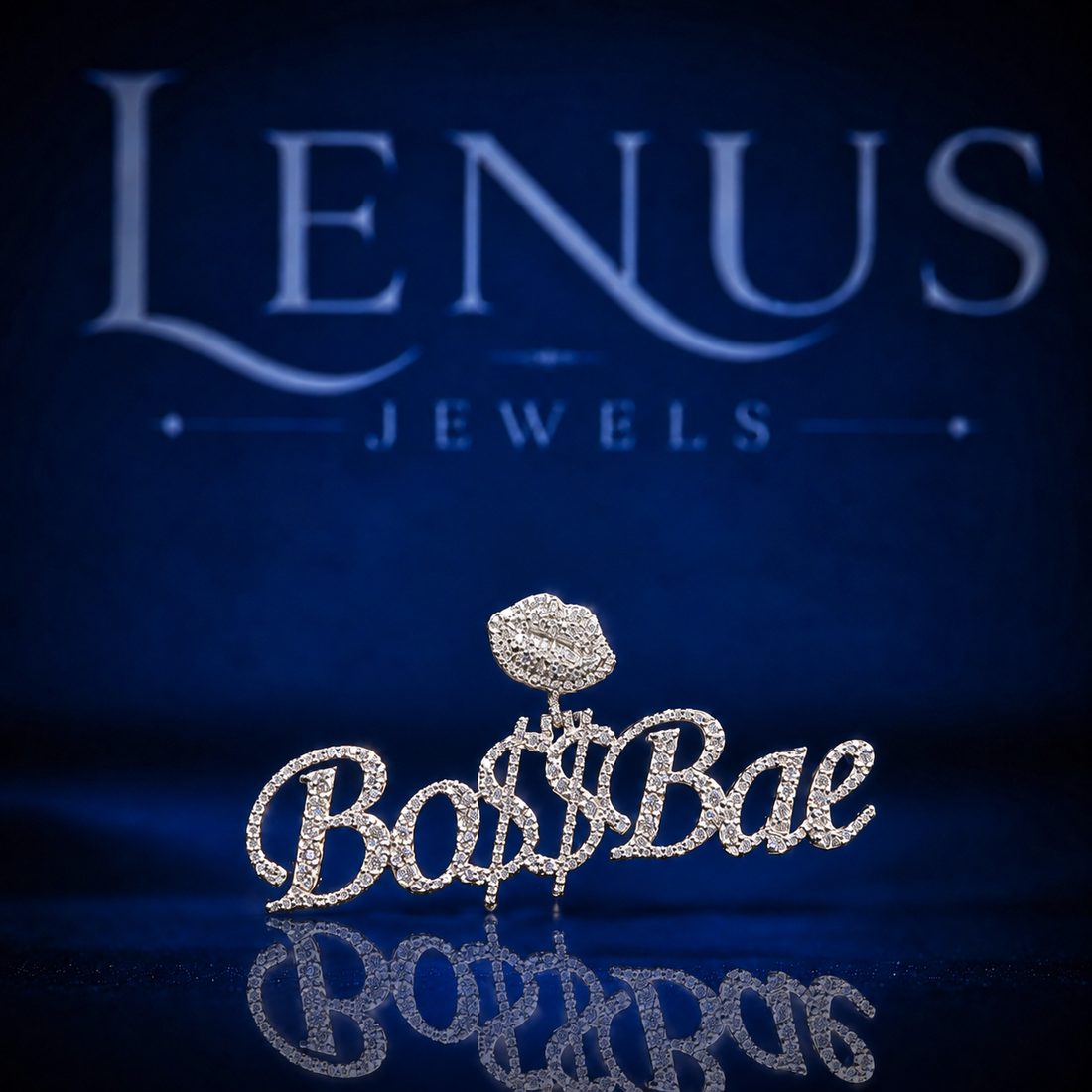 BoSSBae Iced Out VVS Moissanite Name Pendant – 925 Sterling Silver Boss Bae Script Hip Hop Custom Statement Jewelry