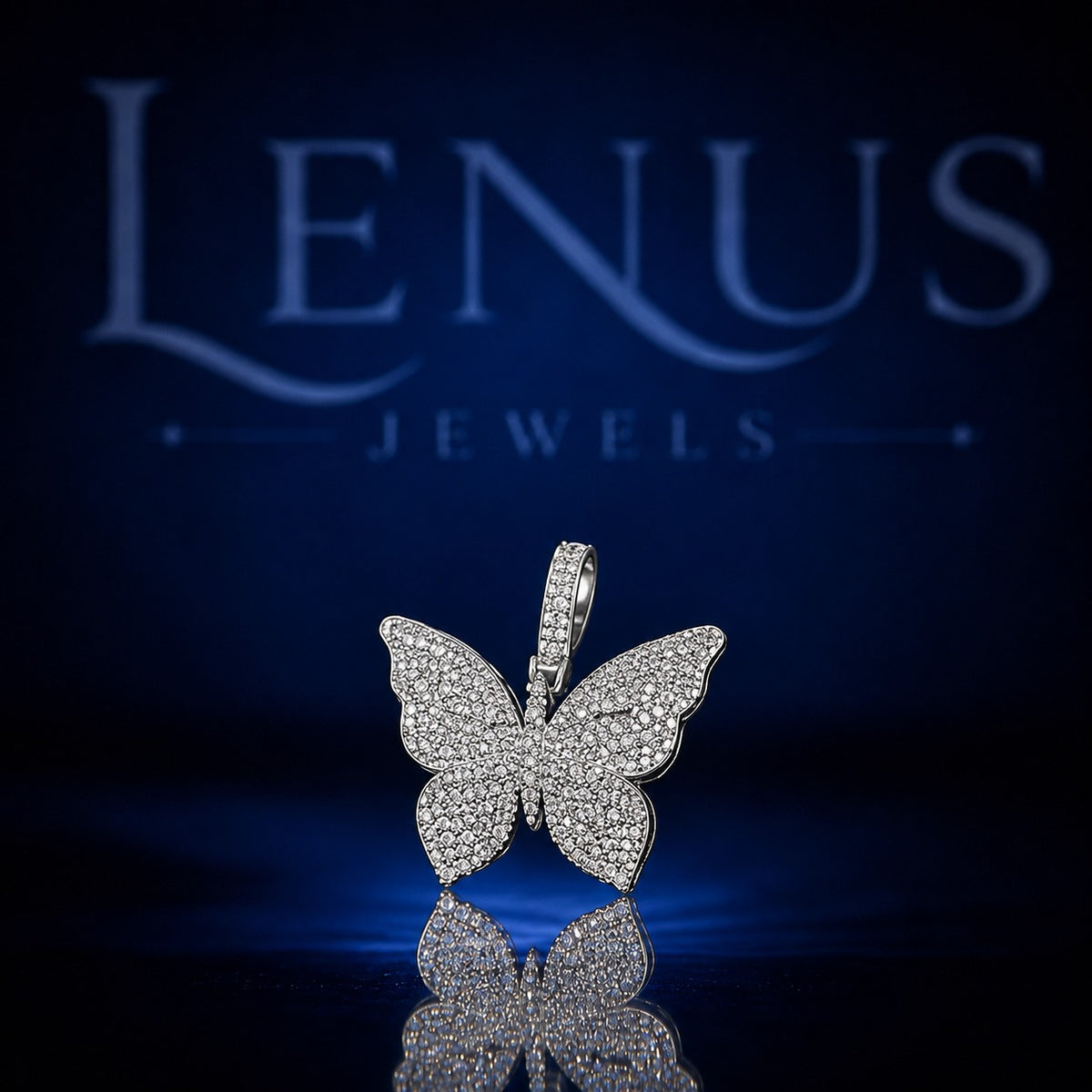 Iced Out Butterfly Pendant – VVS Moissanite 925 Sterling Silver, Diamond Tester Pass, 3D Butterfly Charm, Luxury Hip Hop Jewelry Gift