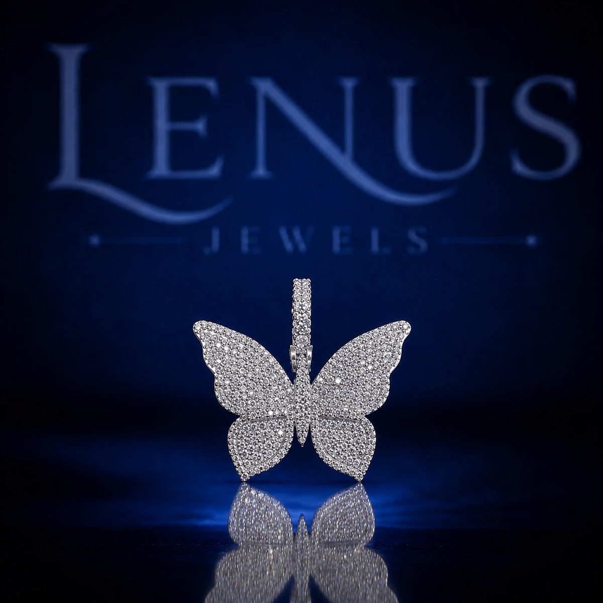 Iced Out Butterfly Pendant – VVS Moissanite 925 Sterling Silver, Diamond Tester Pass, 3D Butterfly Charm, Luxury Hip Hop Jewelry Gift